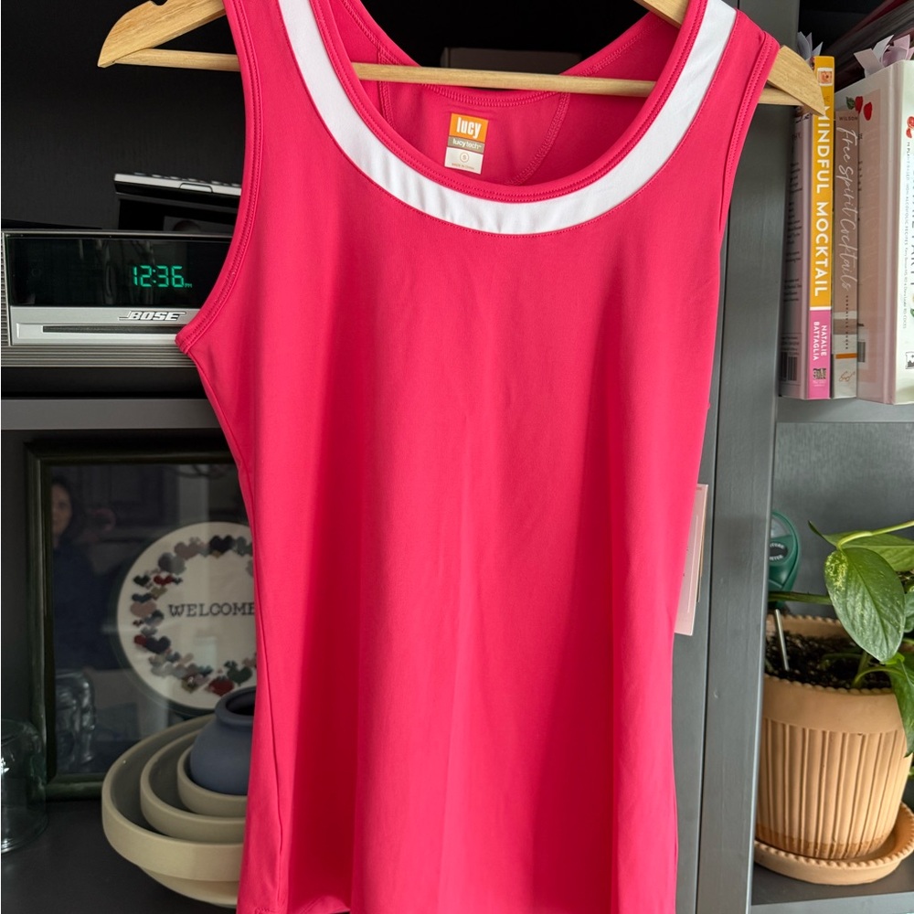 Lucy Women's Red Tank Top with White Trim - small